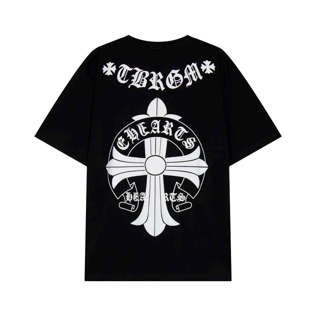 P150 Chrome Hearts Chrome Hearts Sanskrit Letter Foam Printed Short Sleeves Size: SMLXL Color: Black White Gray